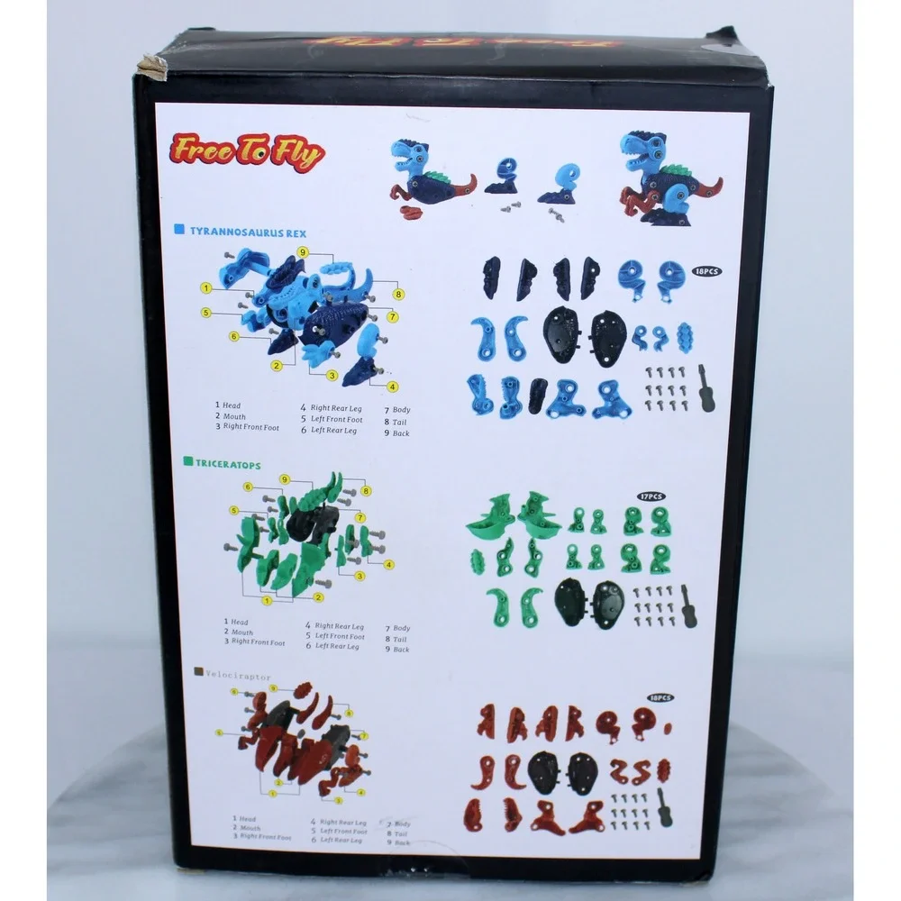 Free To Fly Take Apart Dinosaur Toys DIY Building Blocks Set Ages 3+